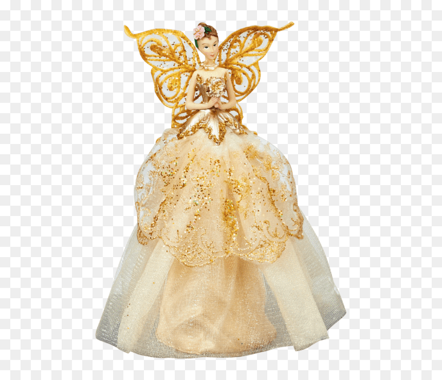 Christmas Tree Decoration Champagne Gold Angel Topper - Angel Christmas Tree Topper Png Transparent, Png Download - gold christmas tree png