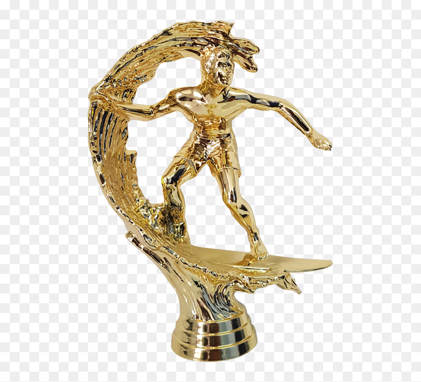 Trophies Surfer Figurine - Trophy, HD Png Download - oscar statuette png