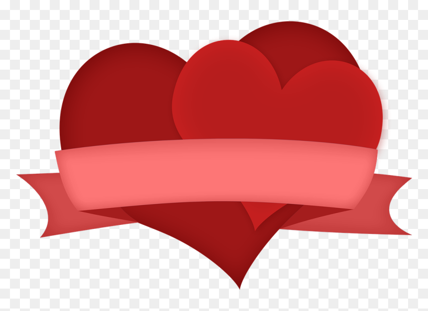 Transparent Heart Ribbon Png - Valentine's Day, Png Download - heart ribbon png