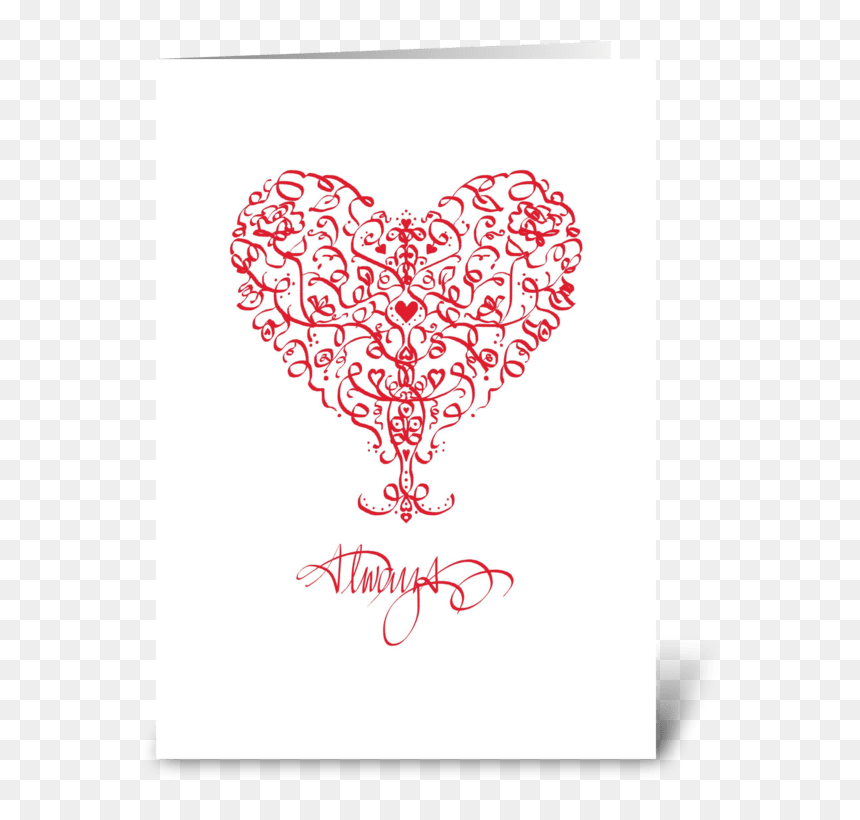 Ribbon Heart, Love Greeting Card - Heart, HD Png Download - heart ribbon png