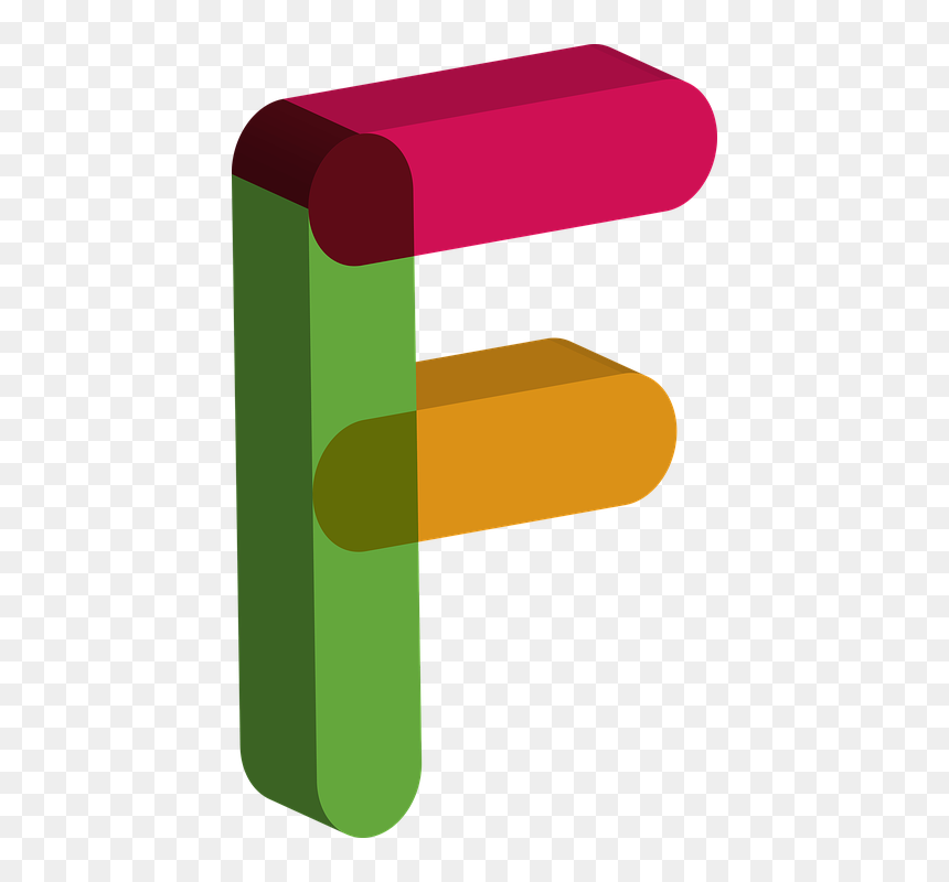 Transparent Letras 3d Png - Letter F 3d Png, Png Download - letras 3d png