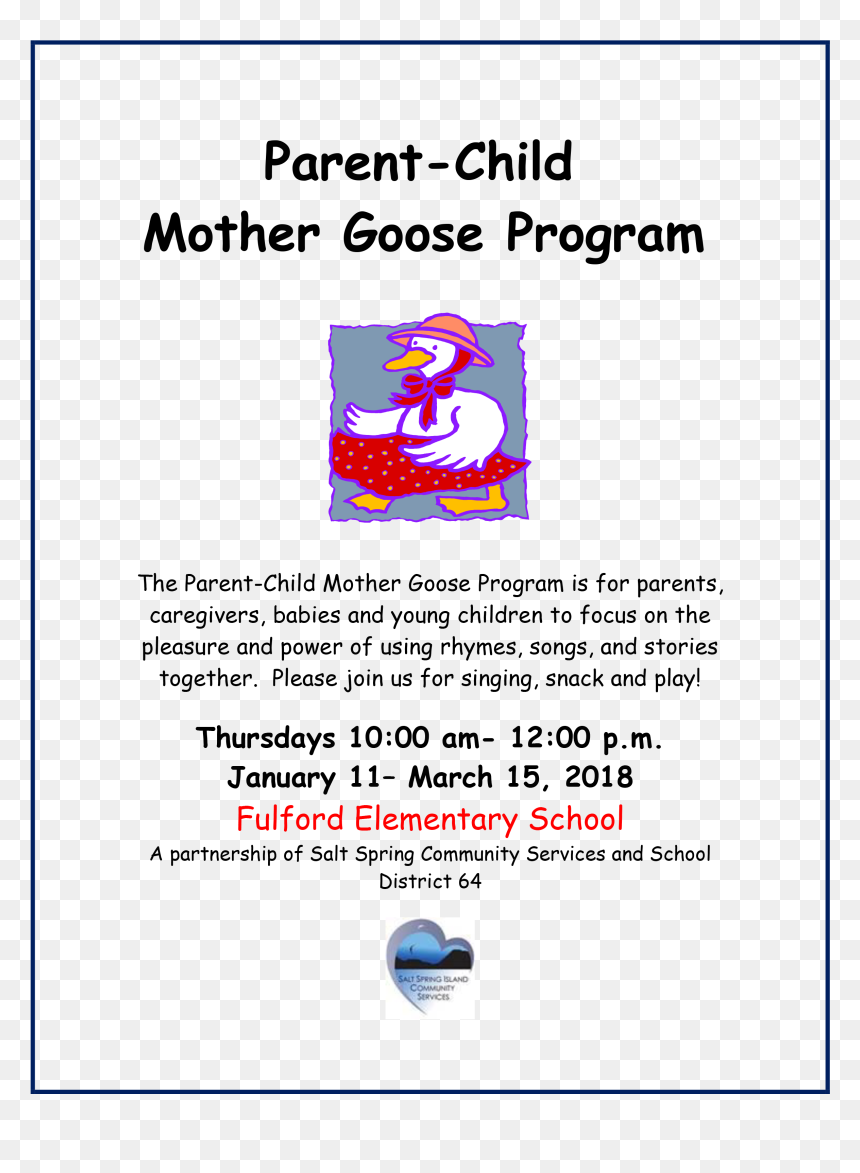 Mother Goose Winter - Cartoon, HD Png Download - parent and child png