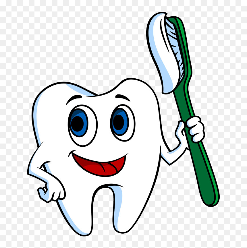 Tooth Holding A Toothbrush, HD Png Download - brushing teeth png