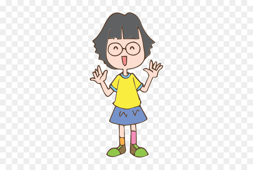 Girl With Glasses Vector Image - Young Girl Clipart, HD Png Download - girl vector png