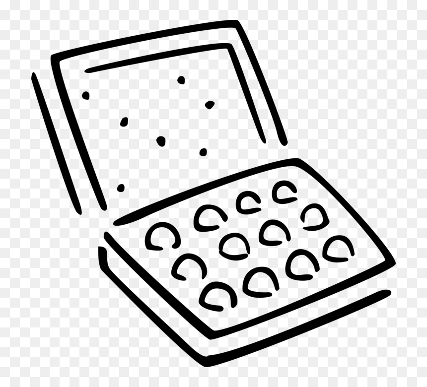Vector Illustration Of Box Of Candy Confection Chocolates - Box Of Chocolates Clipart Black And White, HD Png Download - candy vector png