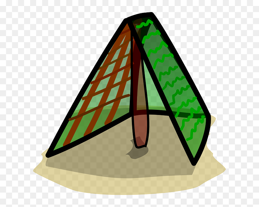 Tent Building, House, Home, Green, Simple, Tent Clipart - Triangle Tent Clip Art, HD Png Download - tent clipart png