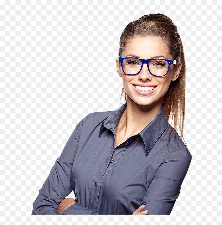 Beautiful Young Woman With Glasses, HD Png Download - korean girl png