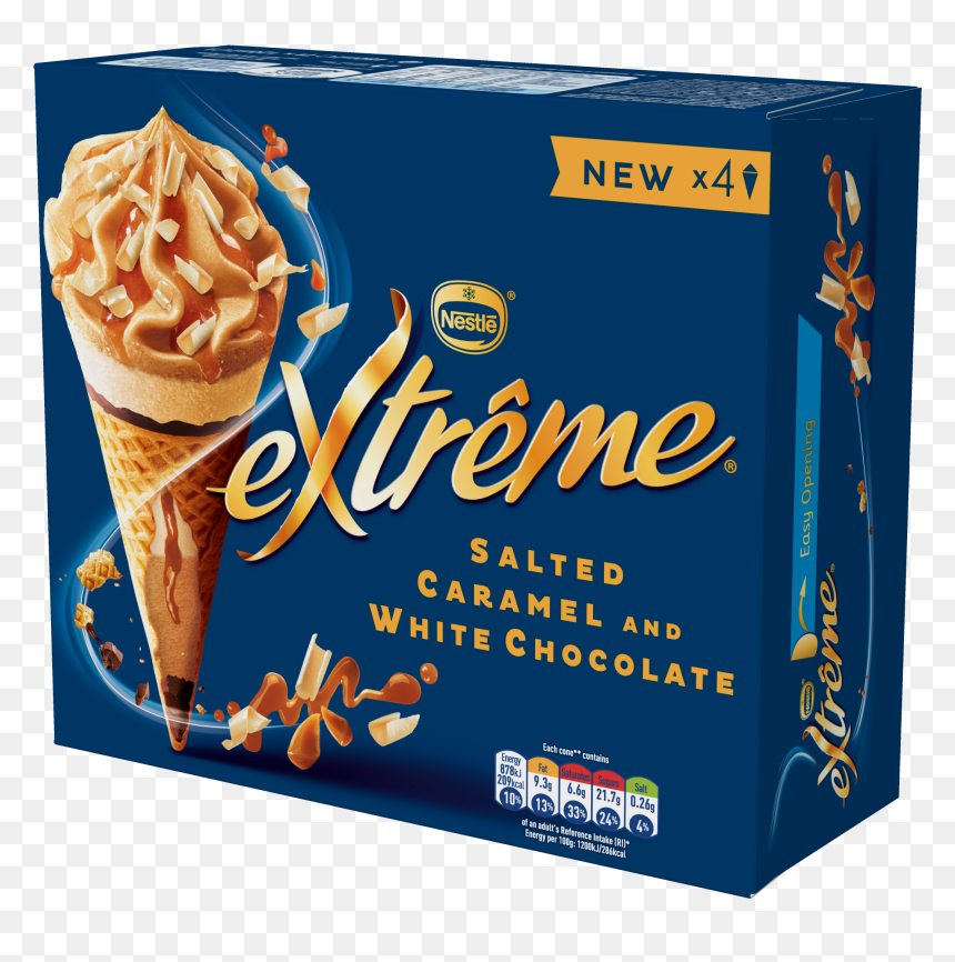 Salted Caramel And White Chocolate Ice Cream, HD Png Download - icecream cone png