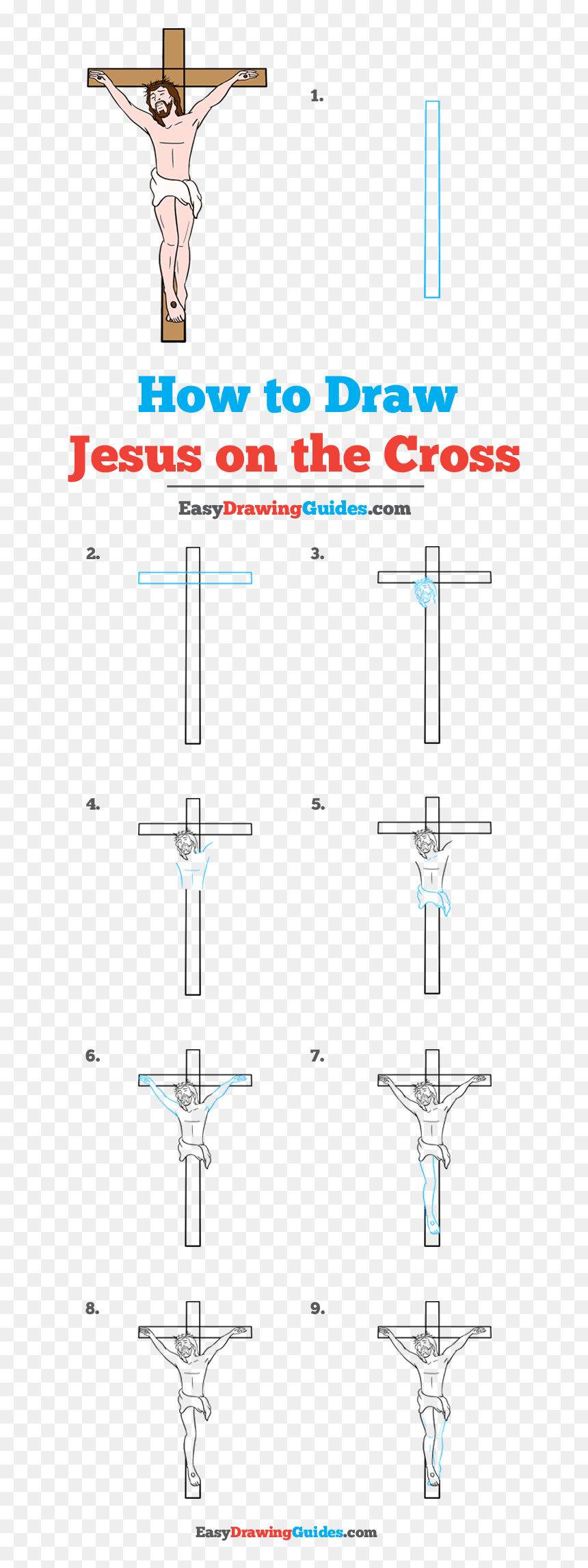 How To Draw Jesus On The Cross - Draw A Kite Easy, HD Png Download - cross png image