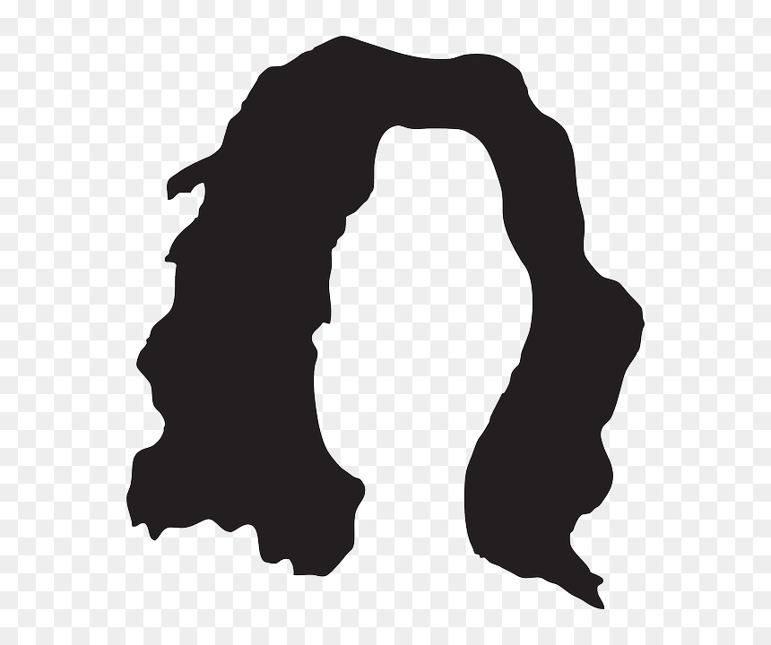 Hair Black And White Panda Free Images - Clipart Black And White Hair, HD Png Download - long black hair png
