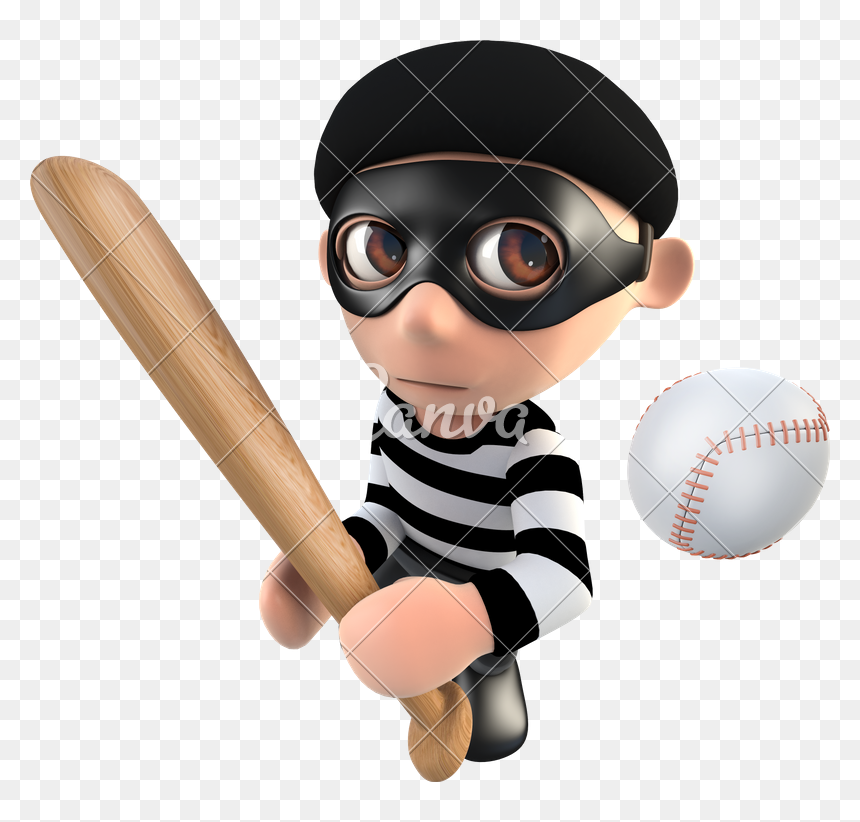 Clip Art D Cartoon Burglar - Cartoon Thief With Stick, HD Png Download - theif png