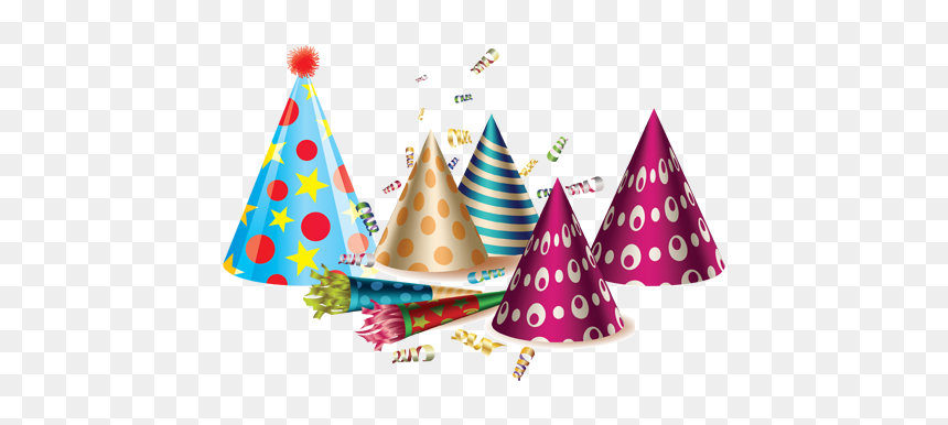Birthday Hat Confetti Png, Transparent Png - birthday hat clipart png
