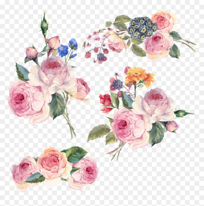Flower Vector Design Floral Flowers Hand-painted Clipart - Vector Png Vector Flower, Transparent Png - hawaiian flower vector png