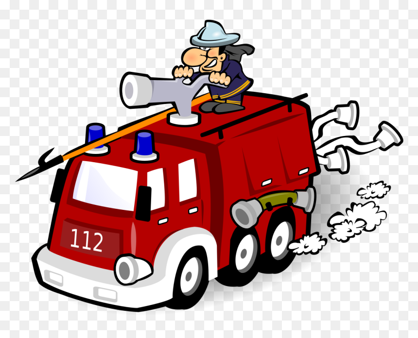 Fire Car Cartoon Water, HD Png Download - fire engine png