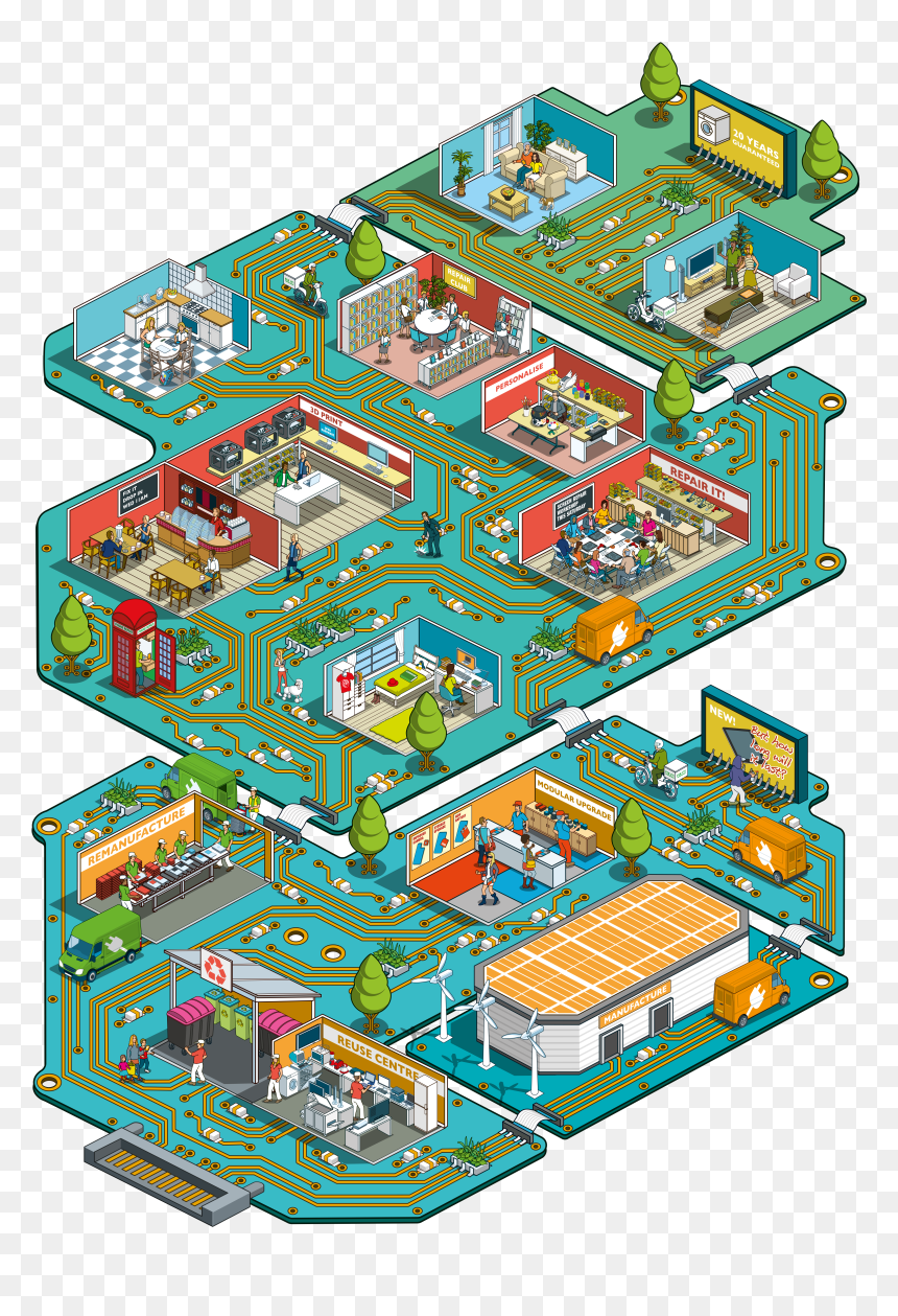 Colourful Isometric Illustration Of Various Futures - Illustration, HD Png Download - restart png