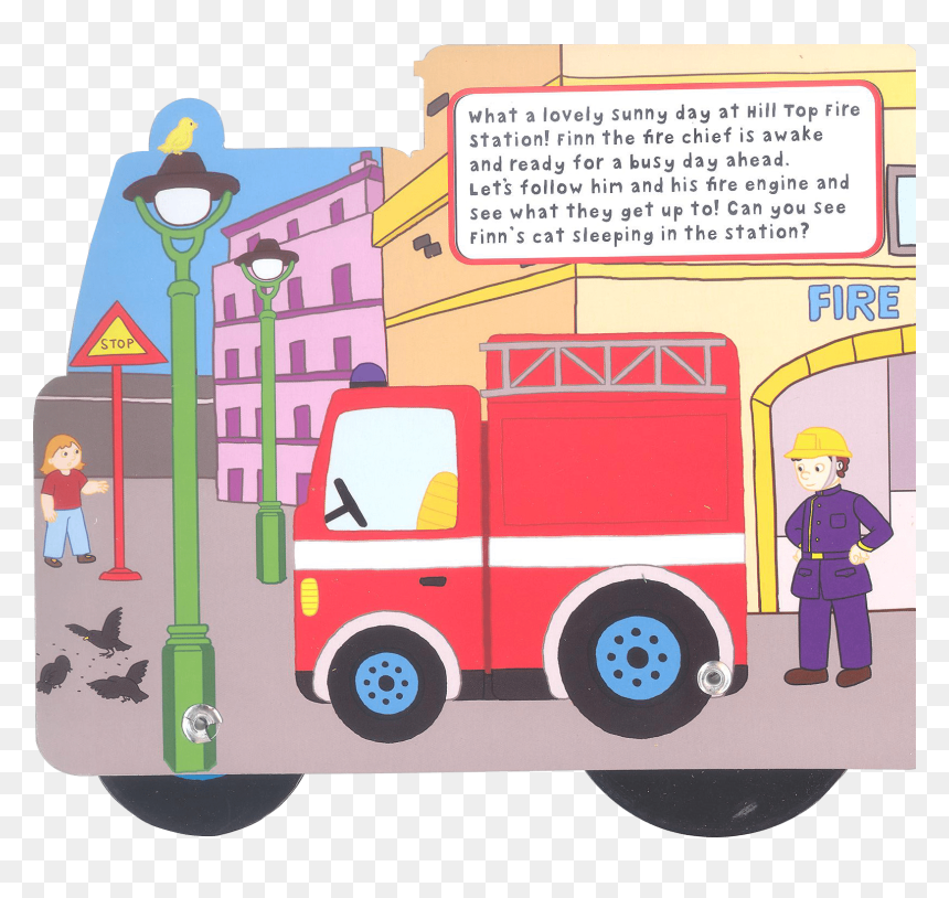 Cartoon, HD Png Download - fire engine png