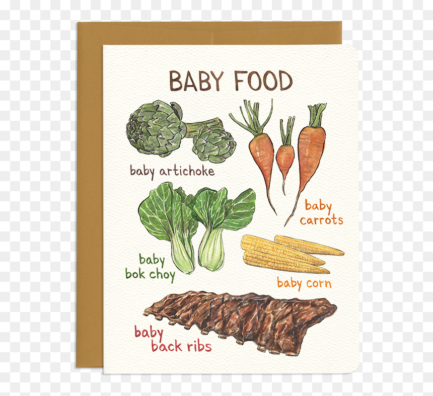 Punny Baby Veggie Greeting Card - Broccoli, HD Png Download - bok choy png