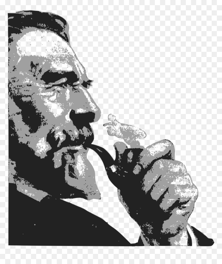 Transparent Tobacco Pipe Png - Old Man Smoking Pipe Drawing, Png Download - tobacco pipe png