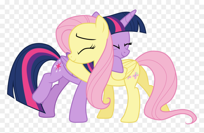 1 - Fluttershy And Twilight Sparkle, HD Png Download - hugs png