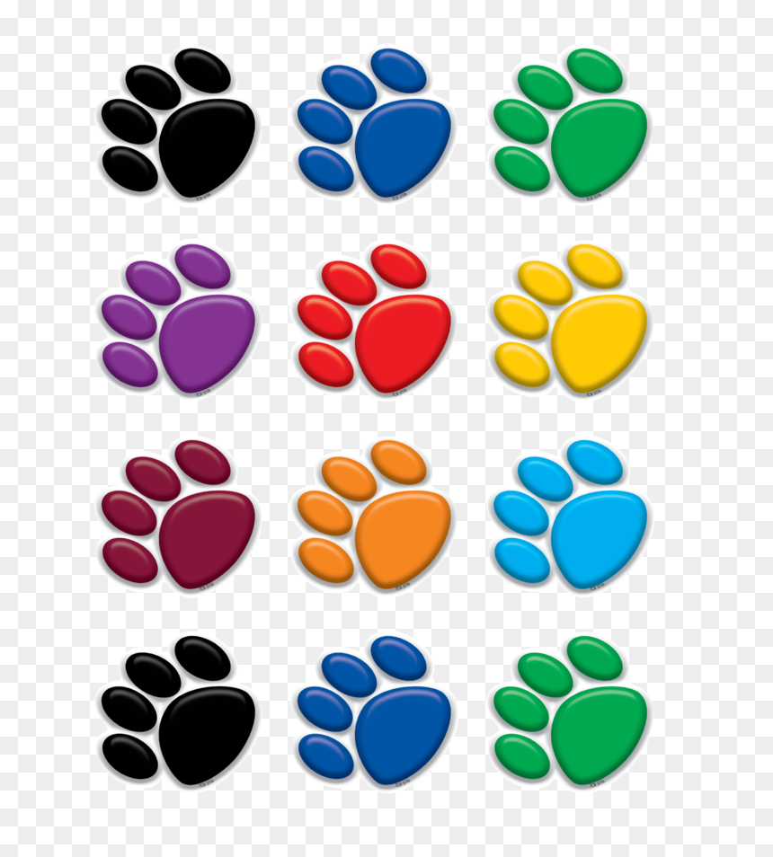 Tcr5116 Colorful Paw Prints Mini Accents Image - Colorful Pawprints, HD Png Download - accents png