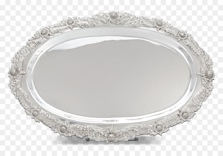 Chrysanthemum Sterling Silver Serving Tray By Tiffany - Silver Tray, HD Png Download - tray png