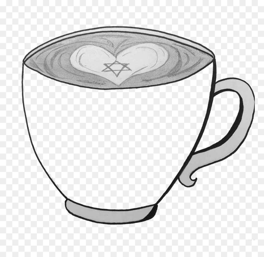 Transparent Coffee Cartoon Png - Line Art, Png Download - faded line png