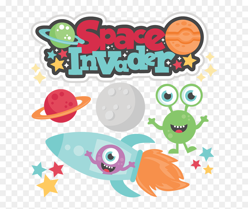 Clipart Rocket Space Invaders - Miss Kate Cuttables Space, HD Png Download - space invaders ship png