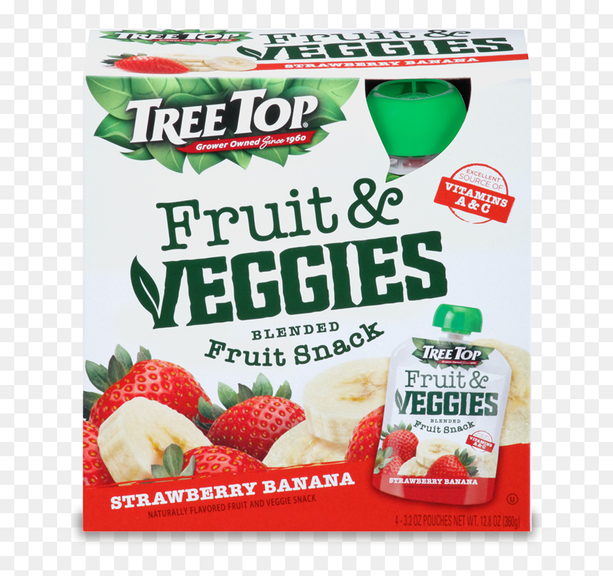 Tree Top Fruit And Veggies Fruit Snack - Strawberry, HD Png Download - fruits and veggies png