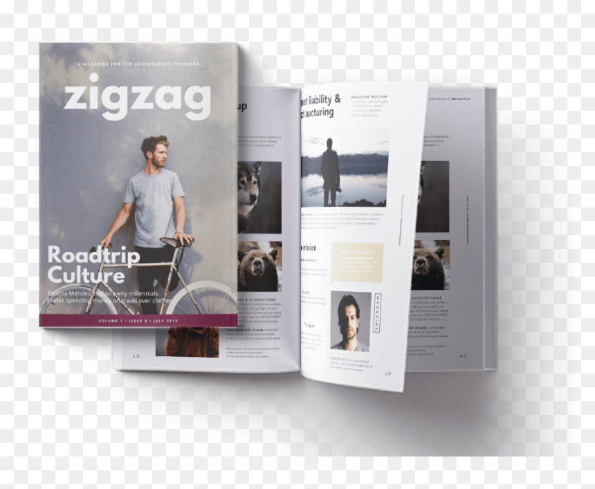 Booklet Cover Alt - Magazine Mock Up Free, HD Png Download - magazine cover template png