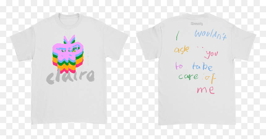 Rainbow Butterfly White T - Daniel Caesar Case Study 01 Tour Shirt, HD Png Download - white tee shirt png