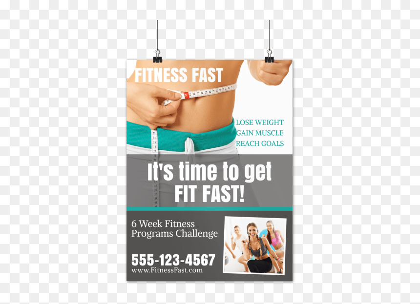 Fast Fitness Motivational Poster Template Preview - Flyer, HD Png Download - magazine cover template png