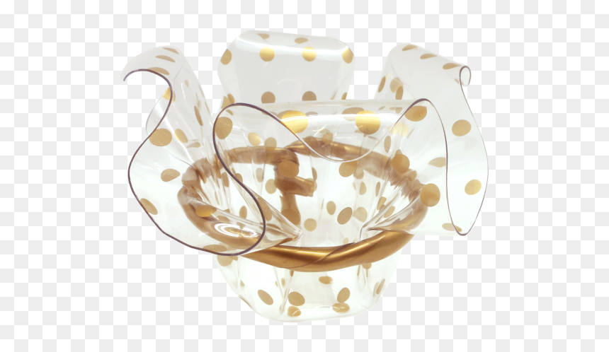 Acrylic Container With Goldpolka Dots - Ceramic, HD Png Download - gold polka dots png