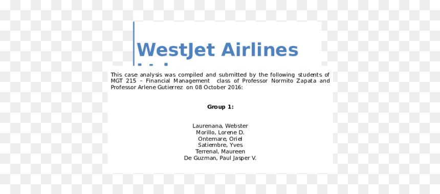 Document, HD Png Download - westjet logo png
