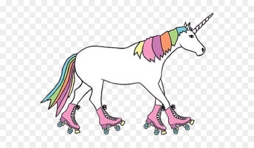 Roller Unicorn - Unicorn On Roller Skates, HD Png Download - unicorn png transparent