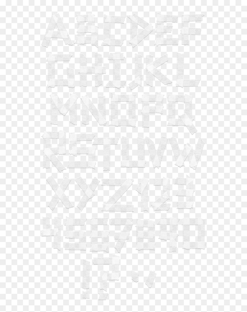 Tape White Handmade Font - Monochrome, HD Png Download - white tape png