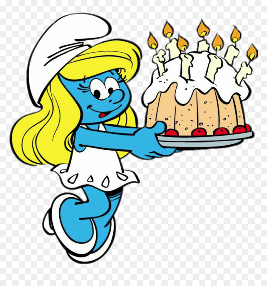 Smurfs Girl Happy Birthday, HD Png Download - birthday cake.png