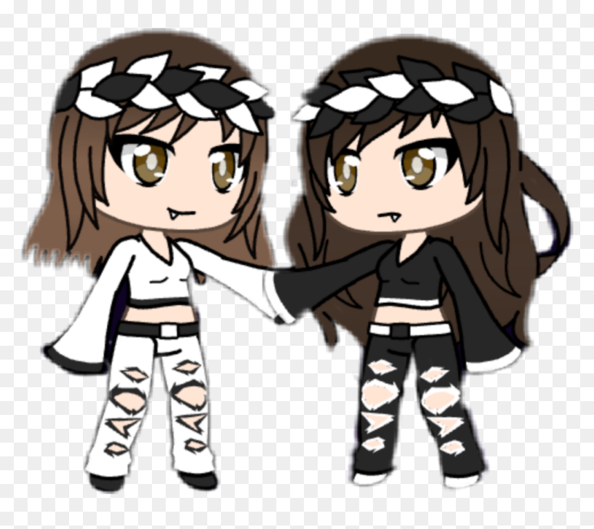 Gacha Black White Opposites Ying And Yang Yang Clipart - Gacha Black And White, HD Png Download - black and white anime png