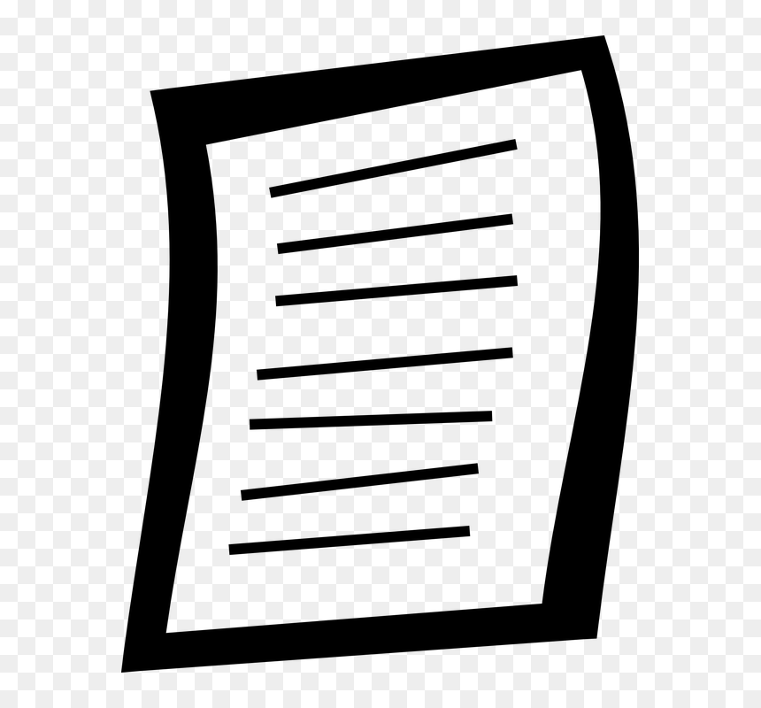 Document, Paper, Sheet, Written, Lined, Line - Cartoon Image Of Paper, HD Png Download - paper sheet png