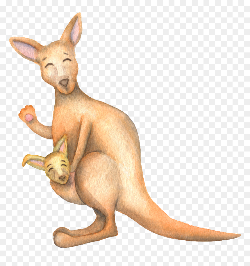 Clip Art Cartoon Design Cute Smiling, HD Png Download - kangaroo clipart png