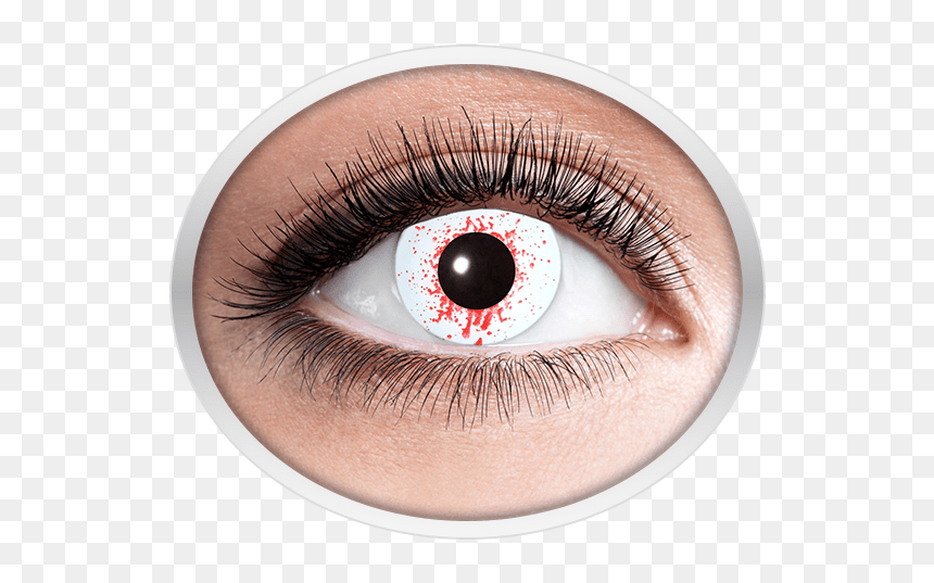 White Red Horror Contact Lenses - Lentille De Contact Bleu, HD Png Download - bloodshot eyes png