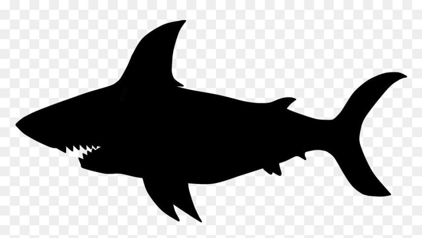Dinosaur Shark Png Transparent Images - Great White Shark Silhouette Png, Png Download - shark png transparent