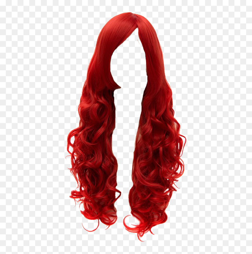 Wig Png Image Transparent - Red Long Hair Png, Png Download - wig png transparent