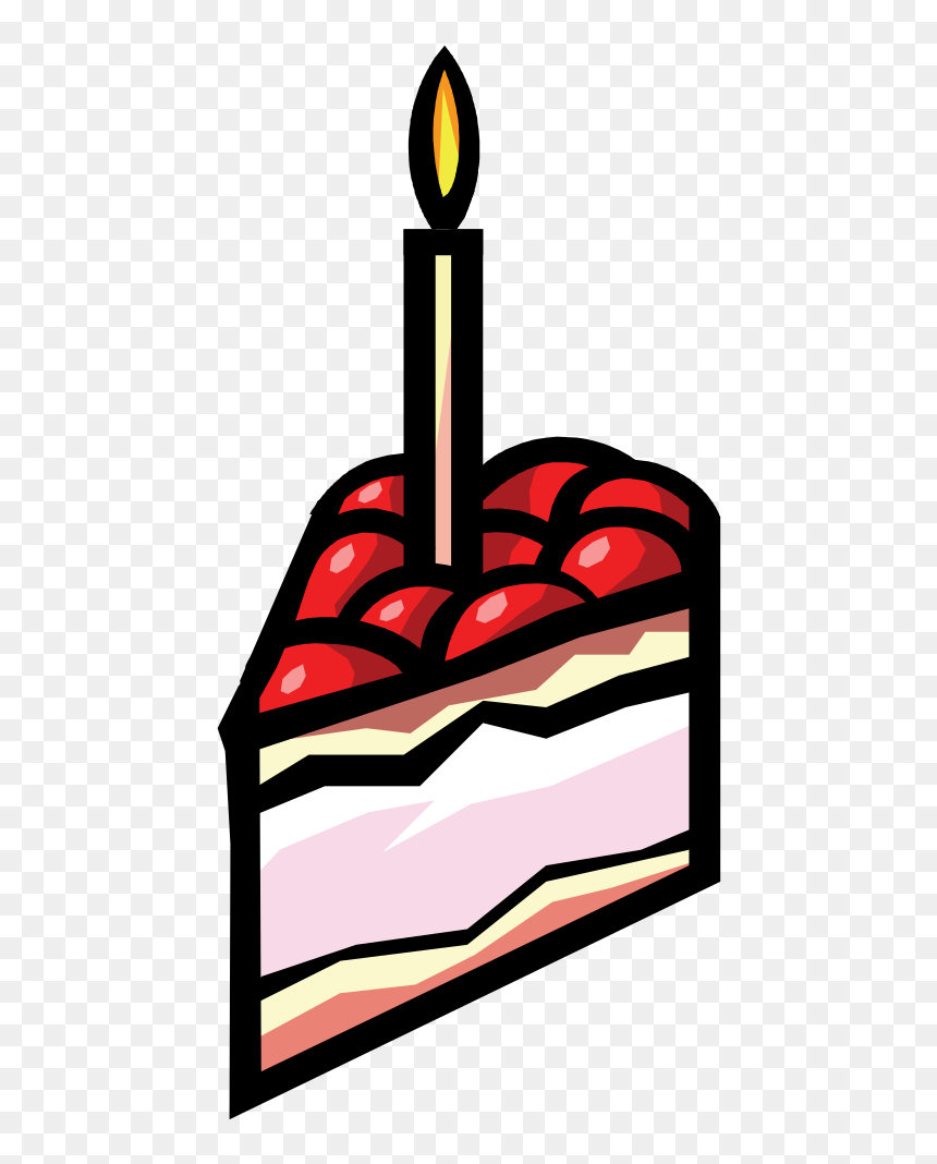 Slice Of Cherry Cake Clipart , Png Download - Slice Birthday Cakes Clipart, Transparent Png - slice of cake png