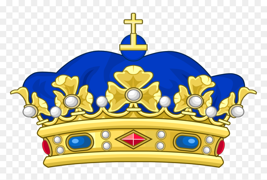 File Crown Of A - Blue And Yellow Crown, HD Png Download - princes crown png
