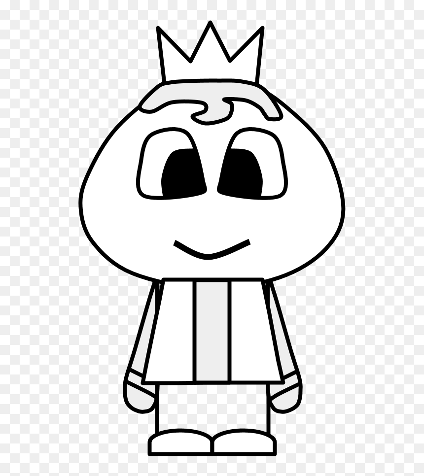 Prince, Crown, Big Eyes, Cartoon Person, Black And - Person With Stitches Cartoon, HD Png Download - princes crown png