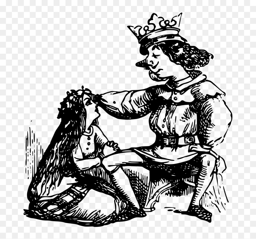 Art,monochrome Photography,headgear - Princess And King Drawing, HD Png Download - princes crown png