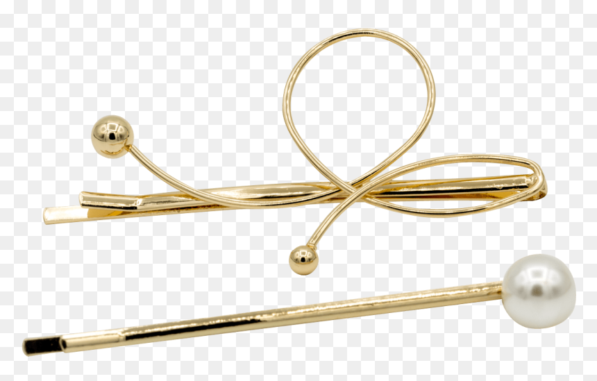 Gold Twisted Metal Bobby Pins Set - Circle, HD Png Download - bobby pin png