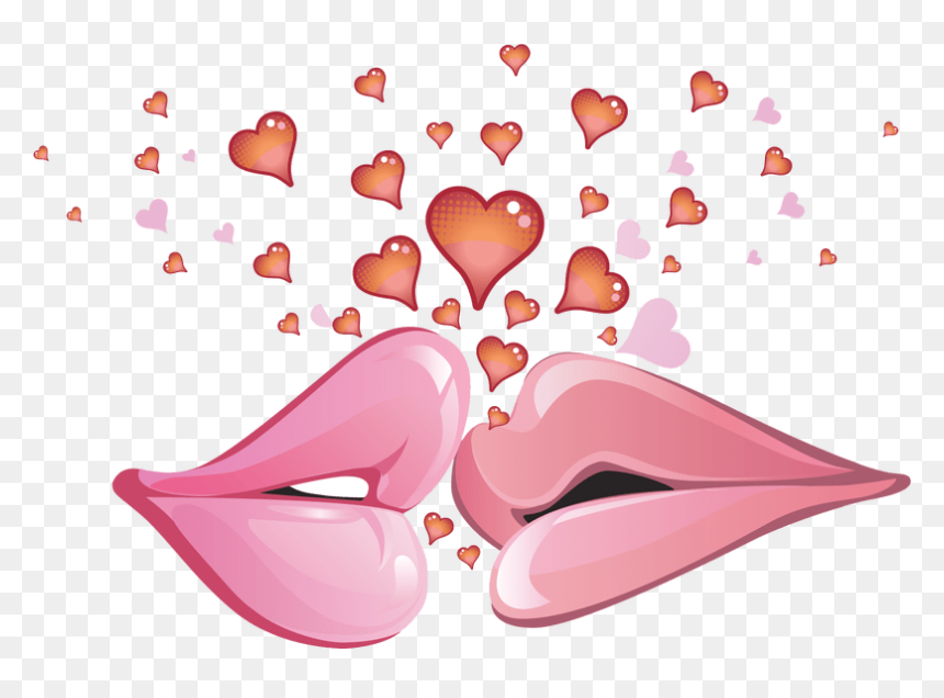 Lips And Hearts Lipstutorial - Valentine's Day, HD Png Download - kissy lips png