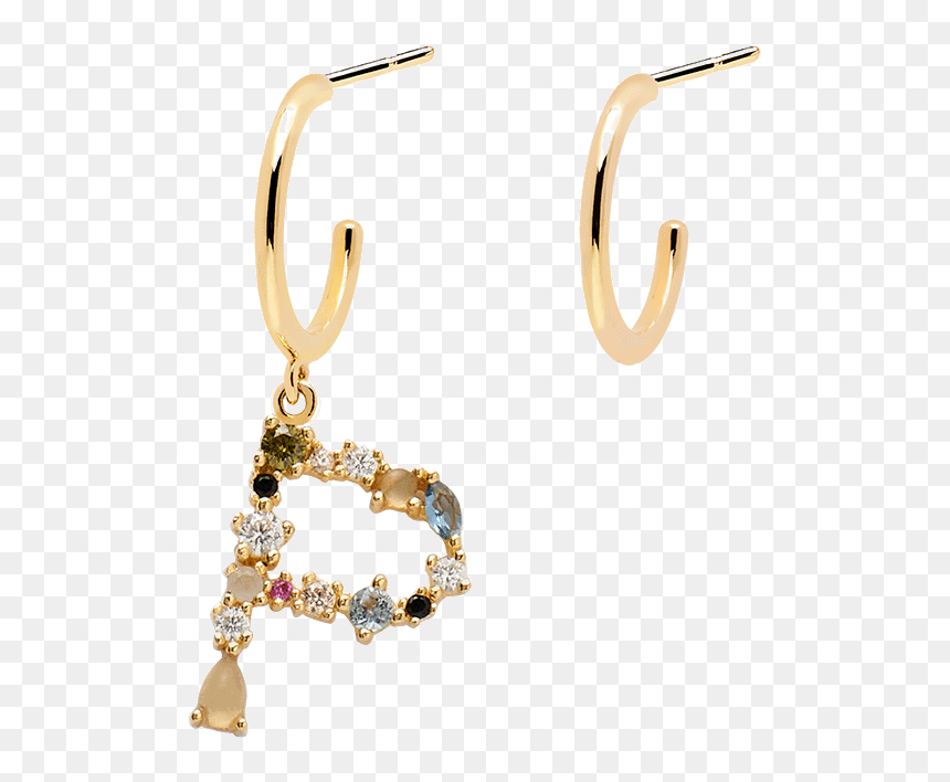 Earrings, HD Png Download - gold letter png