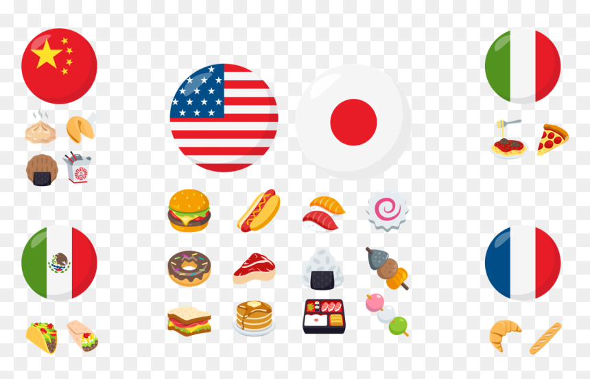 While Some Food Emojis Overlap For Different Cultures, - Different Overlap, HD Png Download - food emojis png